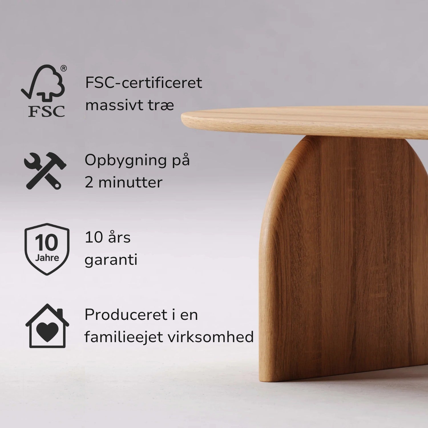 SOFABORD I MASSIVT EGETRÆ 'RUNA'