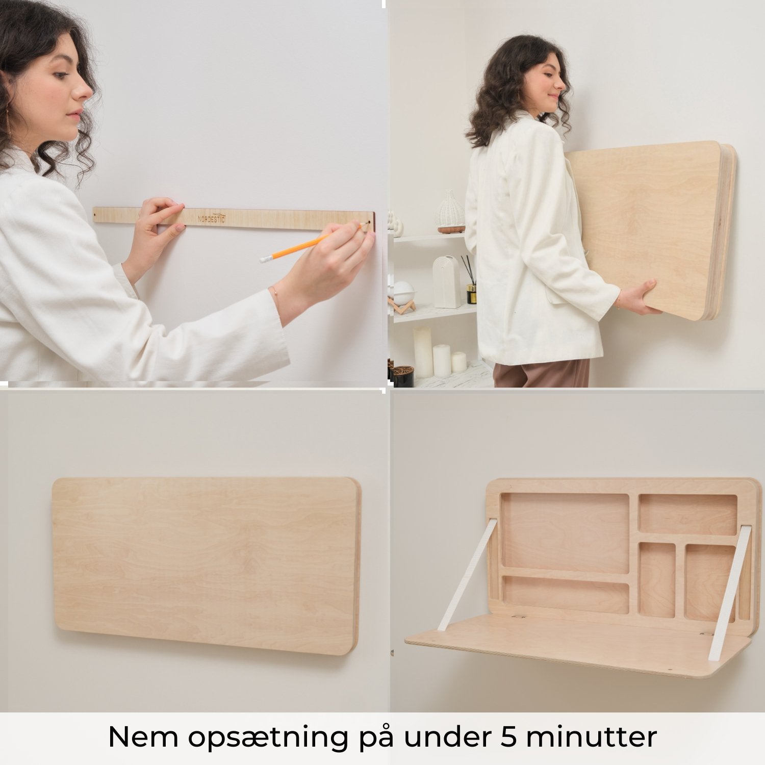 Sammenklappeligt vægskrivebord | NordicDesk