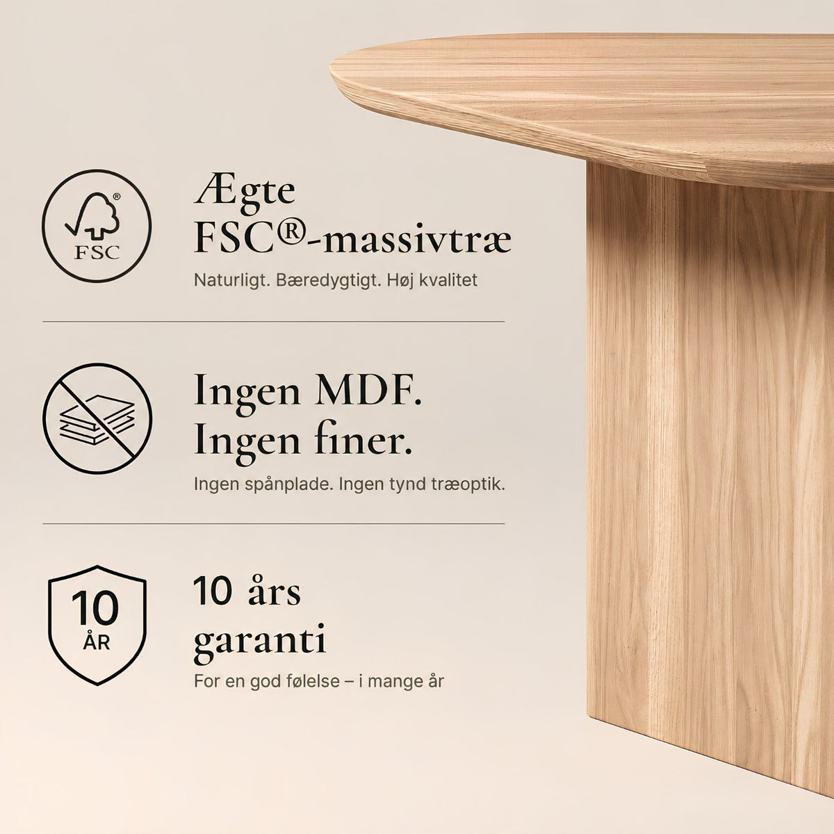 Sofabord RUNA i FSC®-certificeret massivt træ