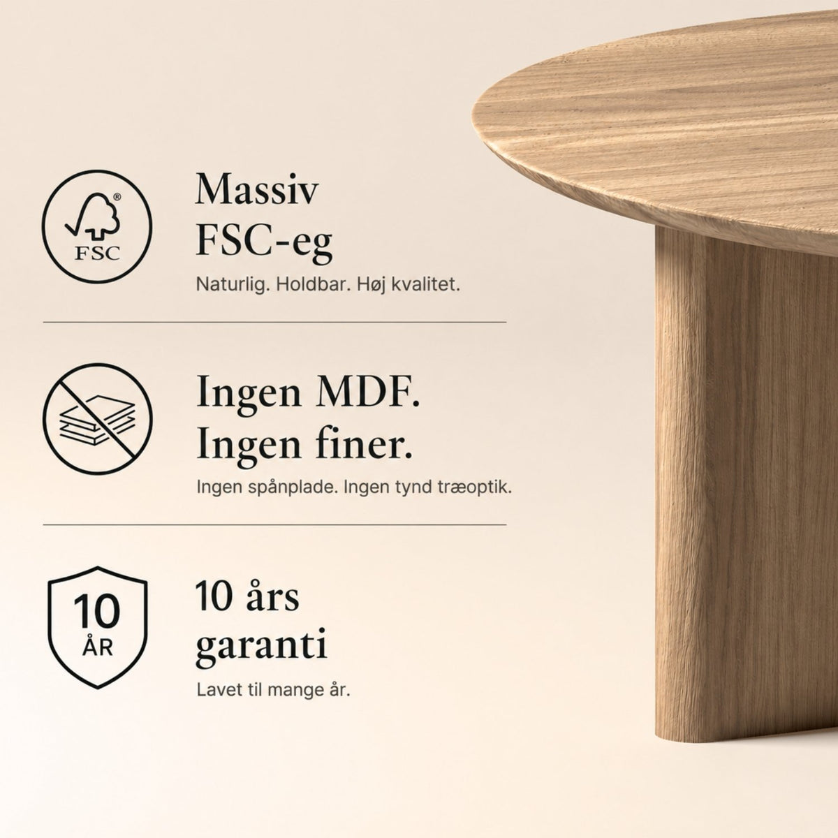Sofabord NIVA i FSC®-certificeret massivt træ