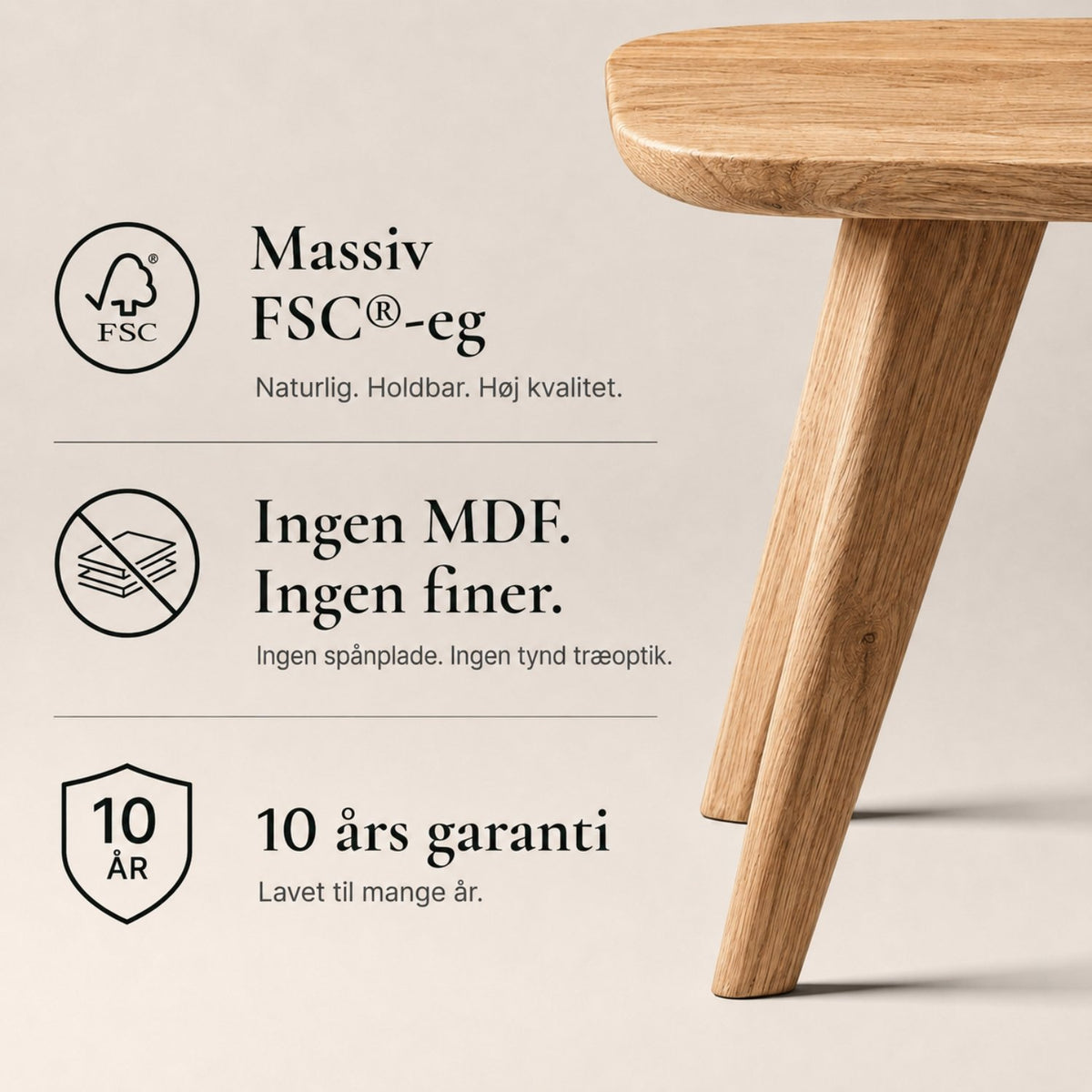 Sofabord LIV i FSC®-certificeret massivt træ