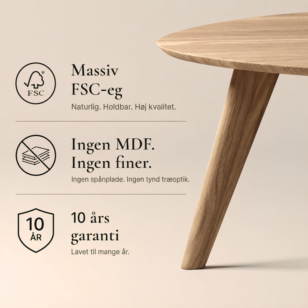 Sofabord TOVA i FSC®-certificeret massivt træ