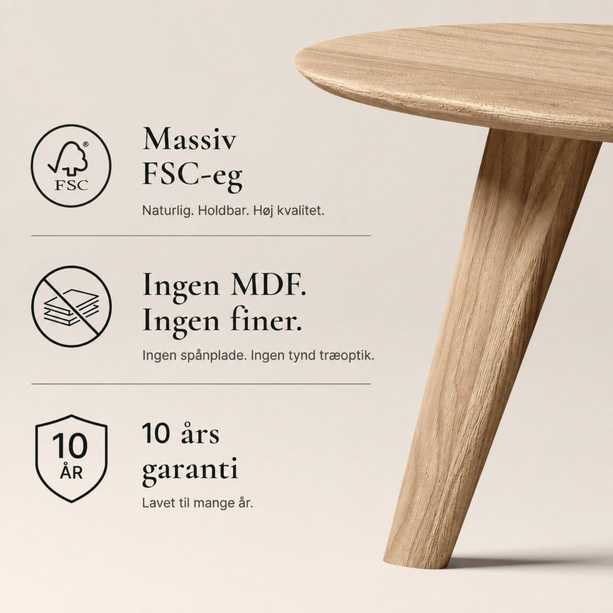 Sofabord VESA i FSC®-certificeret massivt træ