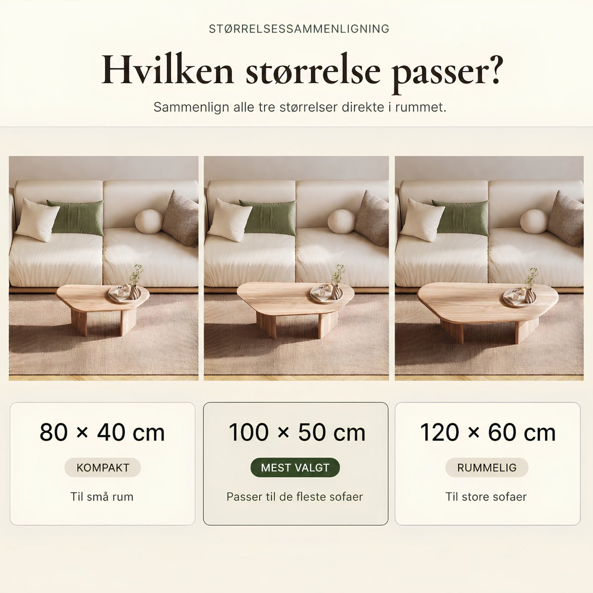 Sofabord RUNA i FSC®-certificeret massivt træ